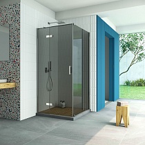 Душевой уголок Vegas Glass AFP-Fis Retta 90*110 08 07 L профиль глянцевый хром стекло графит