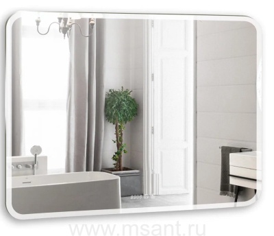 Зеркало AZARIO Стив-3 1000х800 c подсветкой и диммером, сенсор выкл+подогрев+часы