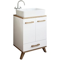 Тумба Sanflor Ингрид 60 (Шв/Б) Умывальник Олимпия 56