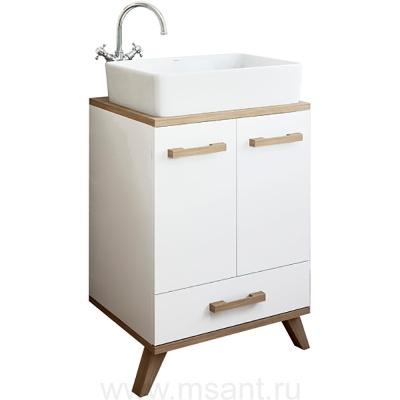 Тумба Sanflor Ингрид 60 (Шв/Б) Умывальник Олимпия 56