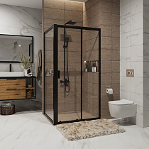 Душевой уголок Niagara Nova NG-82-11AB-A80B 110x80, прямоугольный, черный