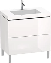 Тумба с раковиной Duravit L-Cube 80, напольная, глянцевая белая