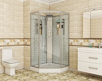 Душевая кабина Niagara Lux NG-7799WBK (90x90х210) низкий поддон(15см),дверь распашная,стенки серебро,без крыши,4 места