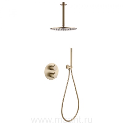 Душевая система ABBER Wasser Kreis AF8121G скрытого монтажа без излива, золото матовое