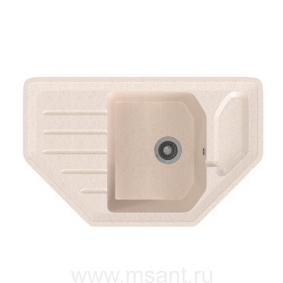 Мойкa MIXLINE ML-GMS17 СТАНДАРТ угловая с крылом, бежевый (328), 780*485*190мм