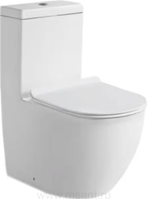 Унитаз-моноблок SantiLine SL-5011 безободковый белый 