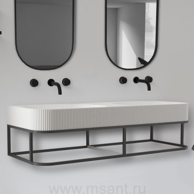 Консоль с раковиной ABBER Stein AS2646 подвесная, белая матовая