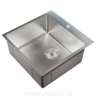 Мойка настол.монтаж 50х50 (3,0) вып 3 1/2 MIXLINE PRO 20см с сифоном (сатин НАНО)