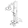 Душевая система Damixa Jupiter 977730000 со смесителем полкой: верхний душ, ручной душ., штанга варио, хром