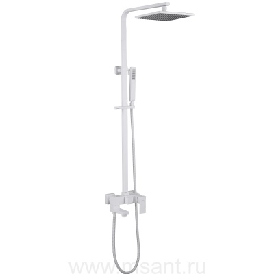 Душевая стойка ABBER Daheim AF8216WL с изливом, белая матовая