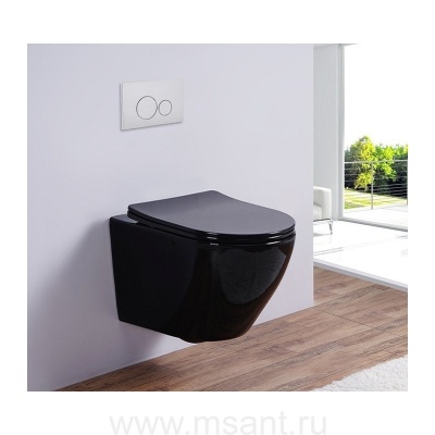 Унитаз подвесной AZALEA (Black). Размер: 480x365x360. 