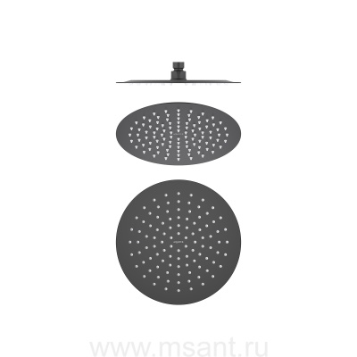 Круглый верхний душ 250*2 мм AQUATEK, матовый черный AQ2073MB 