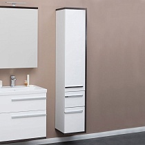 Шкаф-пенал Aquanet Фостер 35 белый, эвкалипт мистери