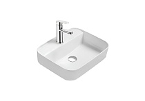 Раковина накладная для установки на столешницу AQUATEK ВЕГА AQ5506-MW 500*395*140, с отверстием под смеситель, матовый белый