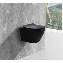 Унитаз подвесной AMAPOLA-N (Matt Black). Размер: 535x360x365.