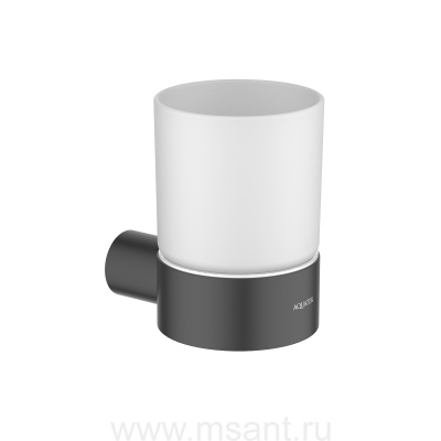 Стакан с держателем Aquatek, матовый черный AQ4404MB ЛИРА