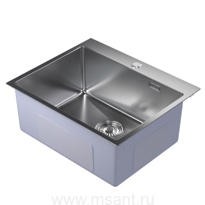 Мойка настол.монтаж 60х50 (3,0) вып 3 1/2 MIXLINE PRO 22см с сифоном (сатин)