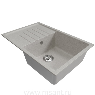 Мойкa MIXLINE ML-GM19 с крылом, серая (310), 750*500*200мм