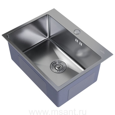Мойка настол.монтаж 53х43 (3,0) вып 3 1/2 MIXLINE PRO 22см с сифоном (сатин)