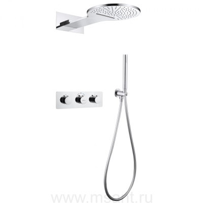 Душевая система ABBER Wasser Kreis AF8151 скрытого монтажа без излива, термостат, хром