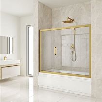 Шторка на ванну Kubele DE019P3-CLN-BR 180х150 см, профиль бронза