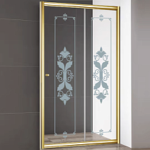 Душевая дверь в нишу Cezares Giubileo-BF-1 стекло с узором, золото