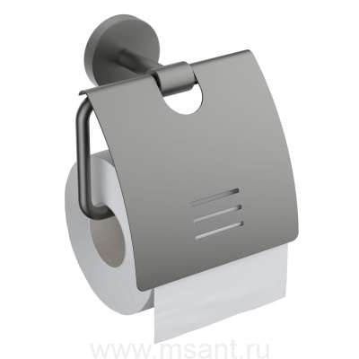 Aquatek AQ4609BGM БЕТТА бумагодержатель с крышкой, шлиф. черный хром