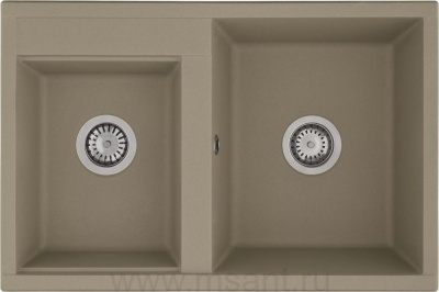 Мойка кухонная AQUATON Делия 78 DBL серый шелк