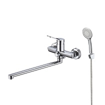 Смеситель для ванны с длинным изливом, глянцевый хром, Enjoy, Milardo, ENJSB00M10