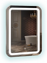 Зеркало AZARIO Мальта New 550*800 c подсветкой и диммером, сенсор выкл+подогрев+часы внешней настройки