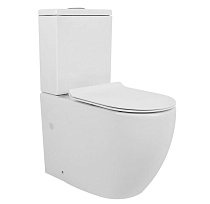 Унитаз напольный Azario CORSA безободковый со смывным механизмом Geberit, бачком и сиденьем микролифт (AZ-2062S-G)