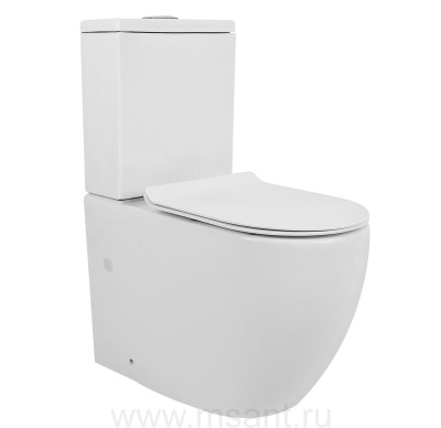 Унитаз напольный Azario CORSA безободковый со смывным механизмом Geberit, бачком и сиденьем микролифт (AZ-2062S-G)