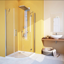 Душевой уголок GuteWetter Lux Meliori GK-101 правый 90x90 см стекло бесцветное, профиль хром