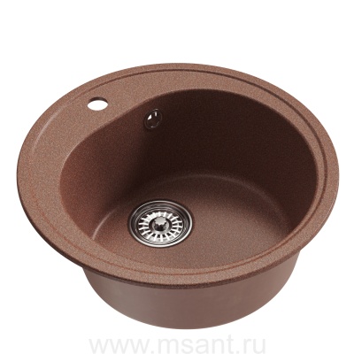 Мойкa MIXLINE ML-GM11 круглая, терракотовая (307), 500мм (глуб. чаши 180)
