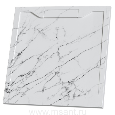 Душевой поддон квадратный RGW STE MW Белый мрамор