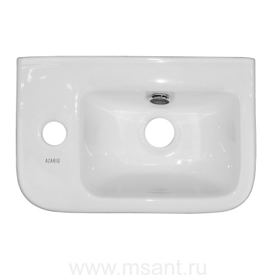 Раковина накладная Azario 375x245x135 левосторонняя, белый глянец