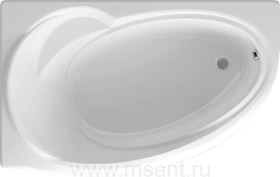 Акриловая ванна Aquatek Бетта 160х97 L, без каркаса, без экрана, без гидромассажа