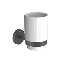 Стакан с держателем Aquatek, матовый черный AQ4604MB БЕТТА