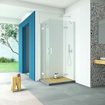 Душевой уголок Vegas Glass AFA-F Retta 100*90 01 01 R профиль белый стекло прозрачное