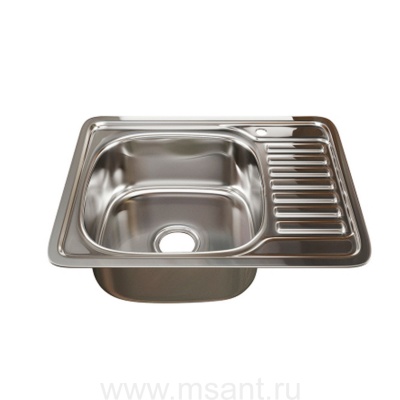 Мойка врез 58х48 (0,8) лев вып 3 1/2 MIXLINE 18см с сифоном