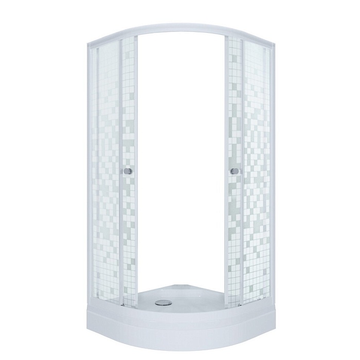 Душевой уголок Triton Стандарт 100х100 А АКВА - МОЗАИКА с поддоном +сифон D90мм