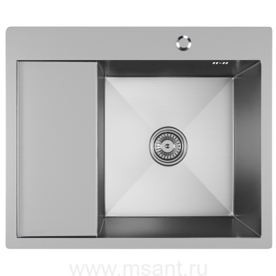 Мойка настол.монтаж 60х50 (3,0) прав. вып 3 1/2 MIXLINE PRO 20см с сифоном (сатин)