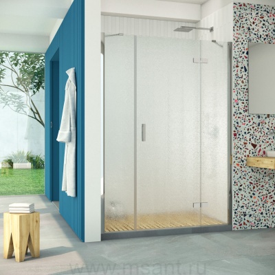 Дверь в душевой проем Vegas Glass AFP-F Retta 150 08 02 R профиль глянцевый хром стекло шиншилла