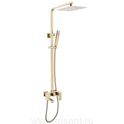 Душевая стойка ABBER Daheim AF8216G с изливом, золото матовое