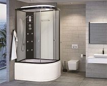 Душевая кабина Niagara Ultra NG-1910-01L (120х80х220) высокий поддон(48см),черный,стекло тонированное,4 места