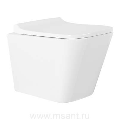 Унитаз подвесной Azario Teramo 490х340х350 безободковый, с сиденьем микролифт