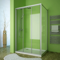 Душевой уголок GuteWetter Practic Rectan GK-403 левая 140x110 см стекло бесцветное, профиль матовый хром