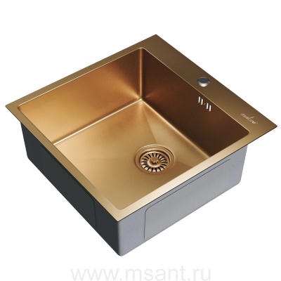 Мойка настол.монтаж 50х50 (3,0) вып 3 1/2 MIXLINE PRO 20см с сифоном (бронза)