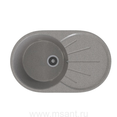 Мойкa MIXLINE ML-GMS05 СТАНДАРТ овальная с крылом, темно-серый (309), 740*455*190мм