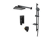 Комплект для душа Aquatek Вега AQ1074MB 4 в 1 AQ1046MB+AQ2081MB+AQ2454MB+AQ2011MB, матовый черный